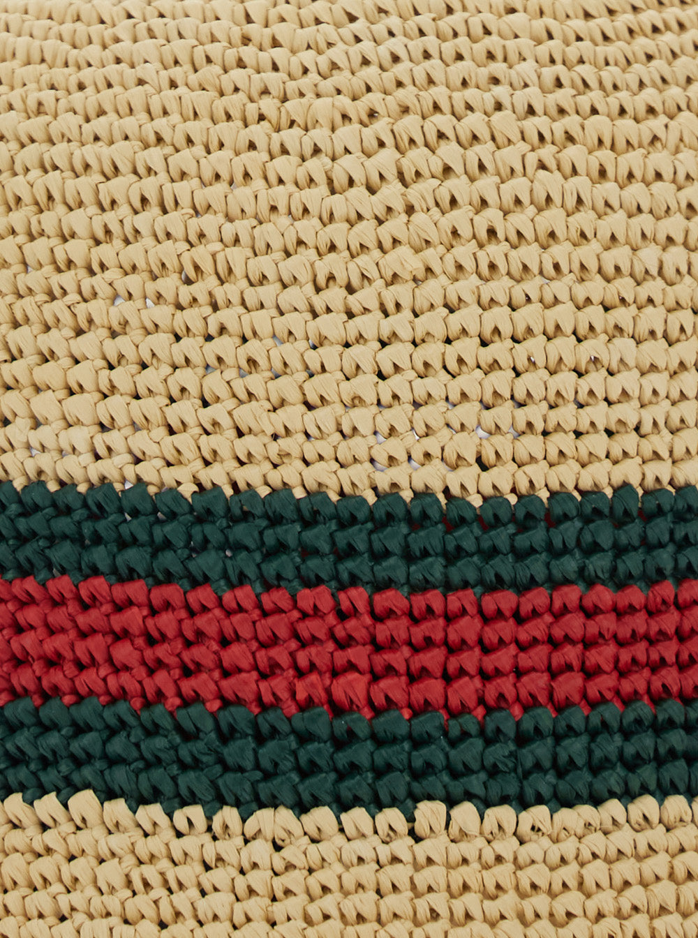 Gucci 876257 Web Stripe Straw Bucket Hat — Beige