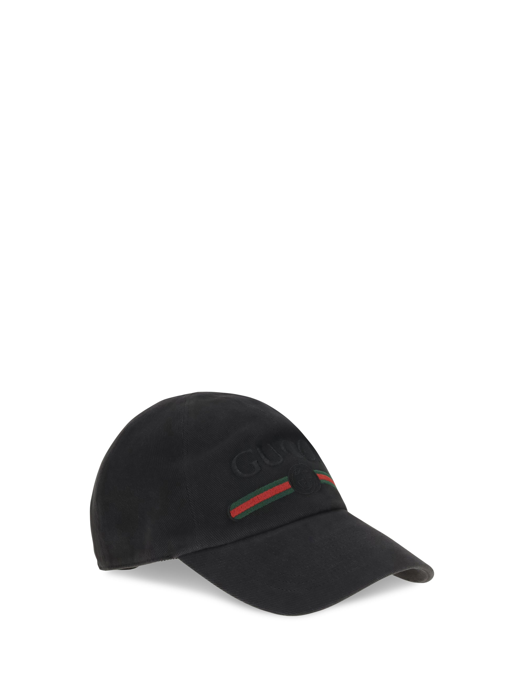 Gucci 8757364HBKG Logo-Embroidered Cotton Baseball Cap — Black