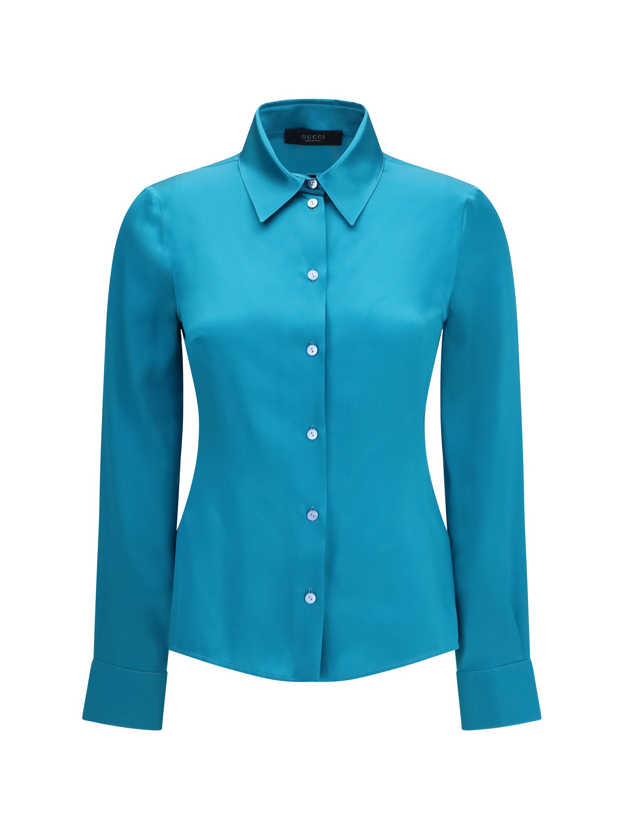 Gucci Silk Satin Shirt — Blue