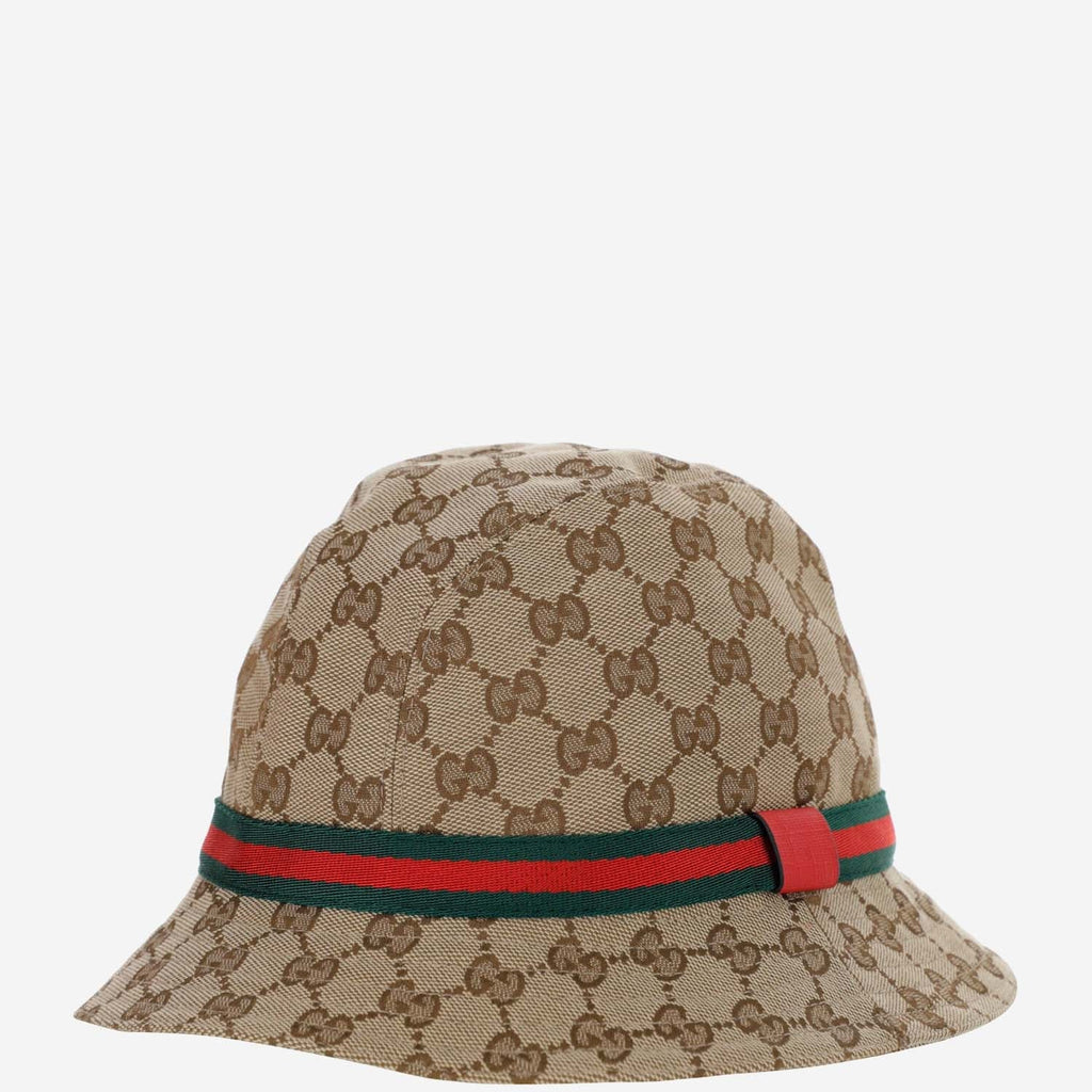 Gucci 411790 GG Canvas Fedora Hat — Beige