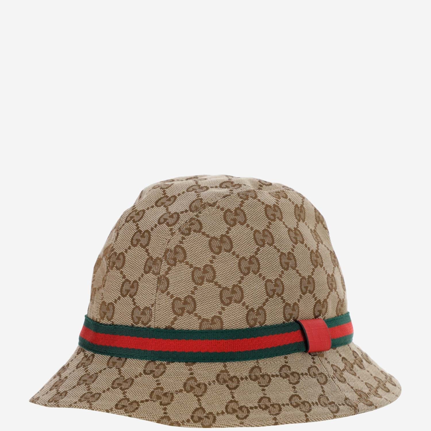 Gucci 411790 GG Canvas Fedora Hat — Beige