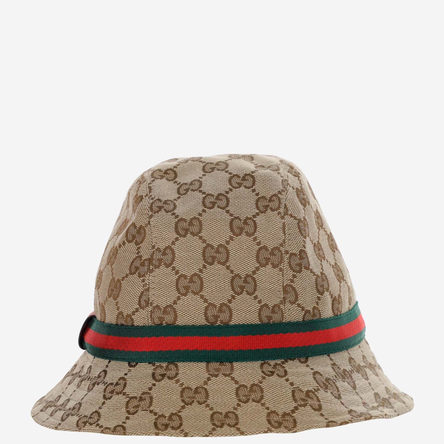 Gucci 411790 GG Monogram Bucket Hat — Beige
