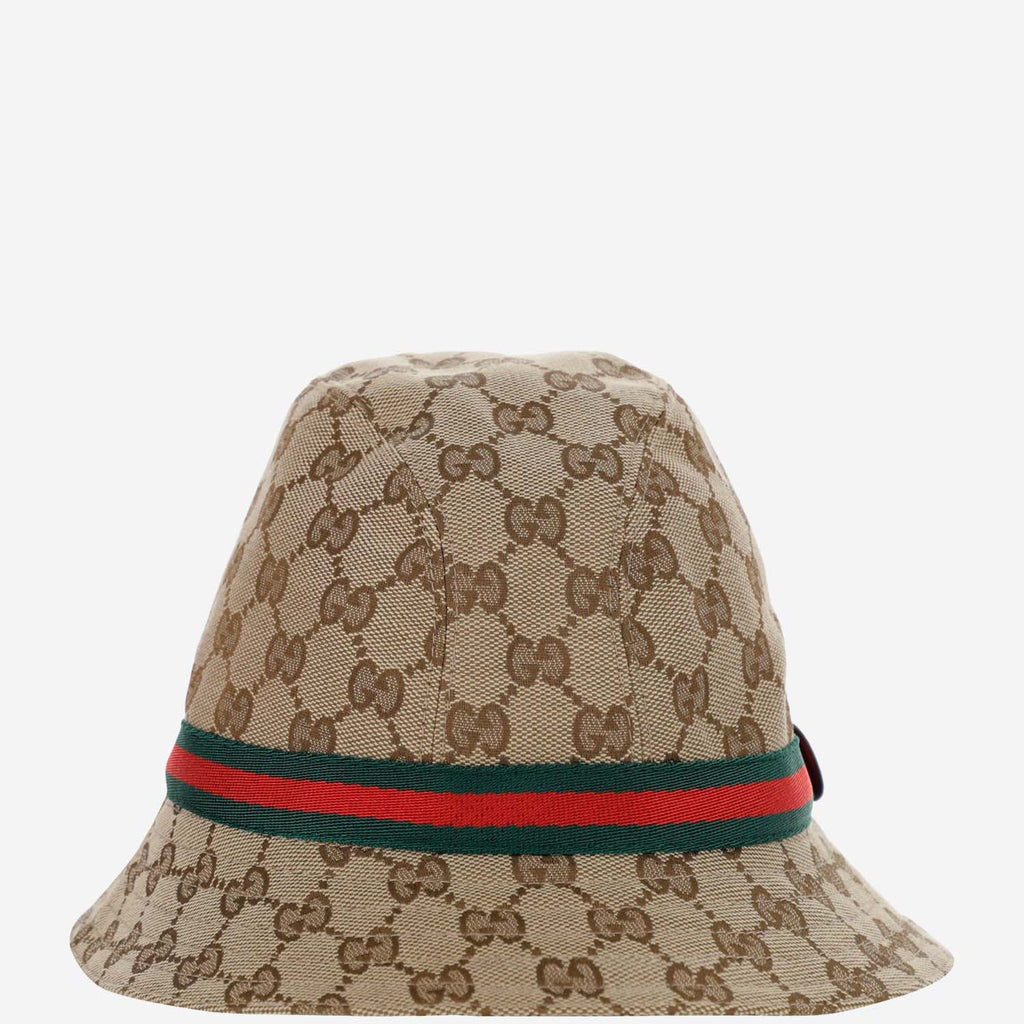 Gucci 411790 GG Monogram Bucket Hat — Beige