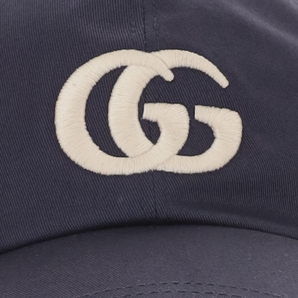 Gucci 871372 Logo-Embroidered Cotton Baseball Cap — Navy