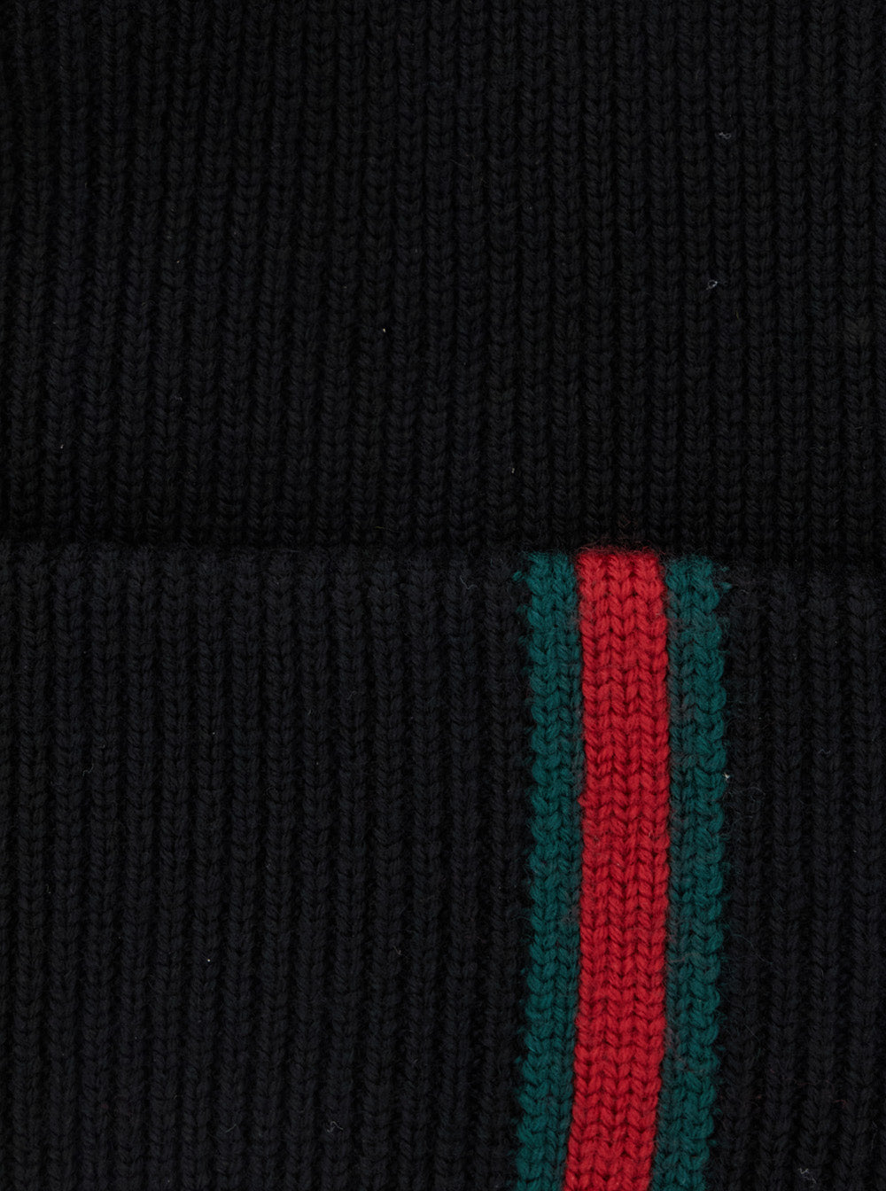 Gucci 834192 Wool Ribbed Knit Beanie — Black