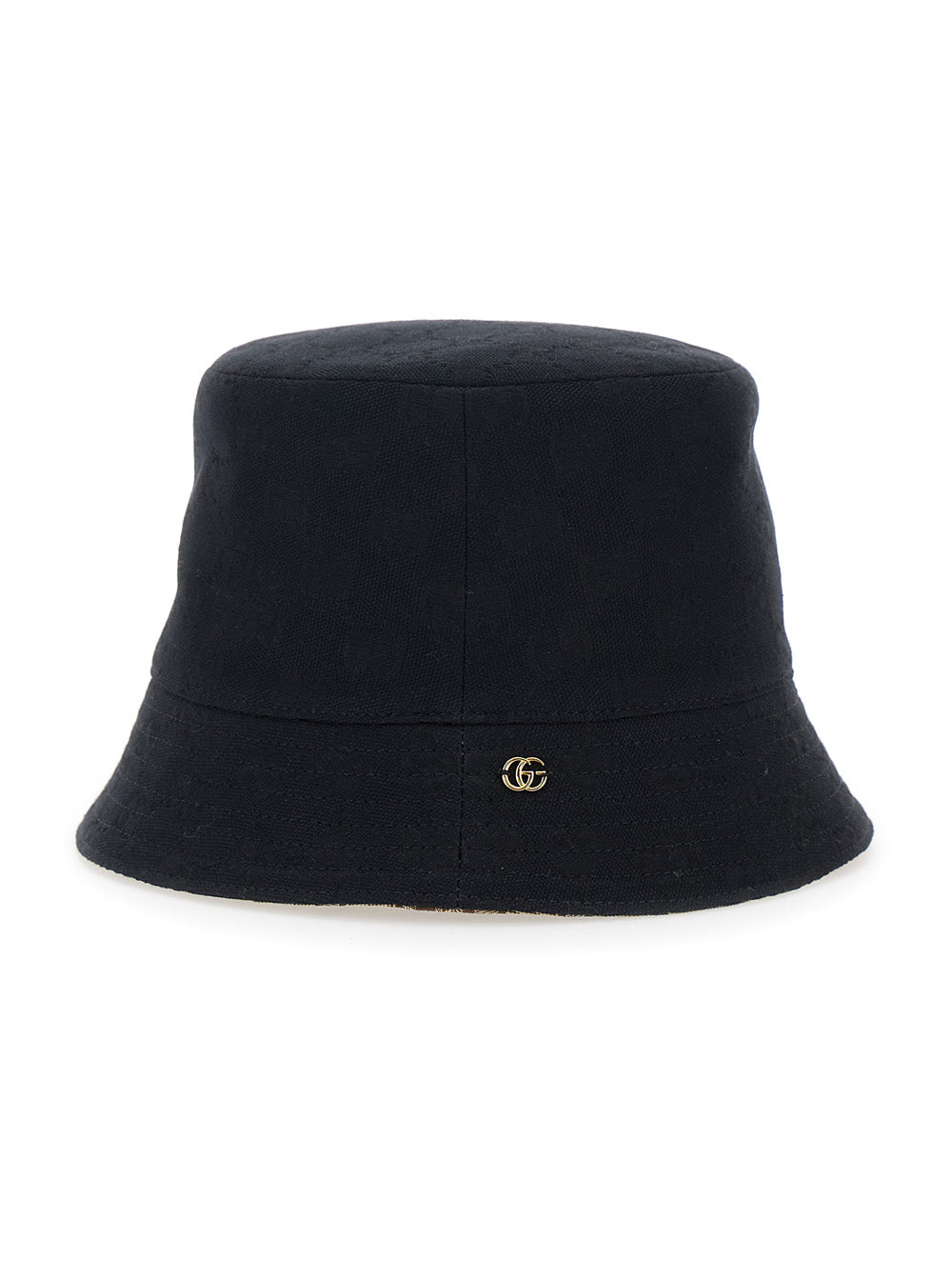Gucci 858612 Logo-Embellished Cotton Bucket Hat — Black