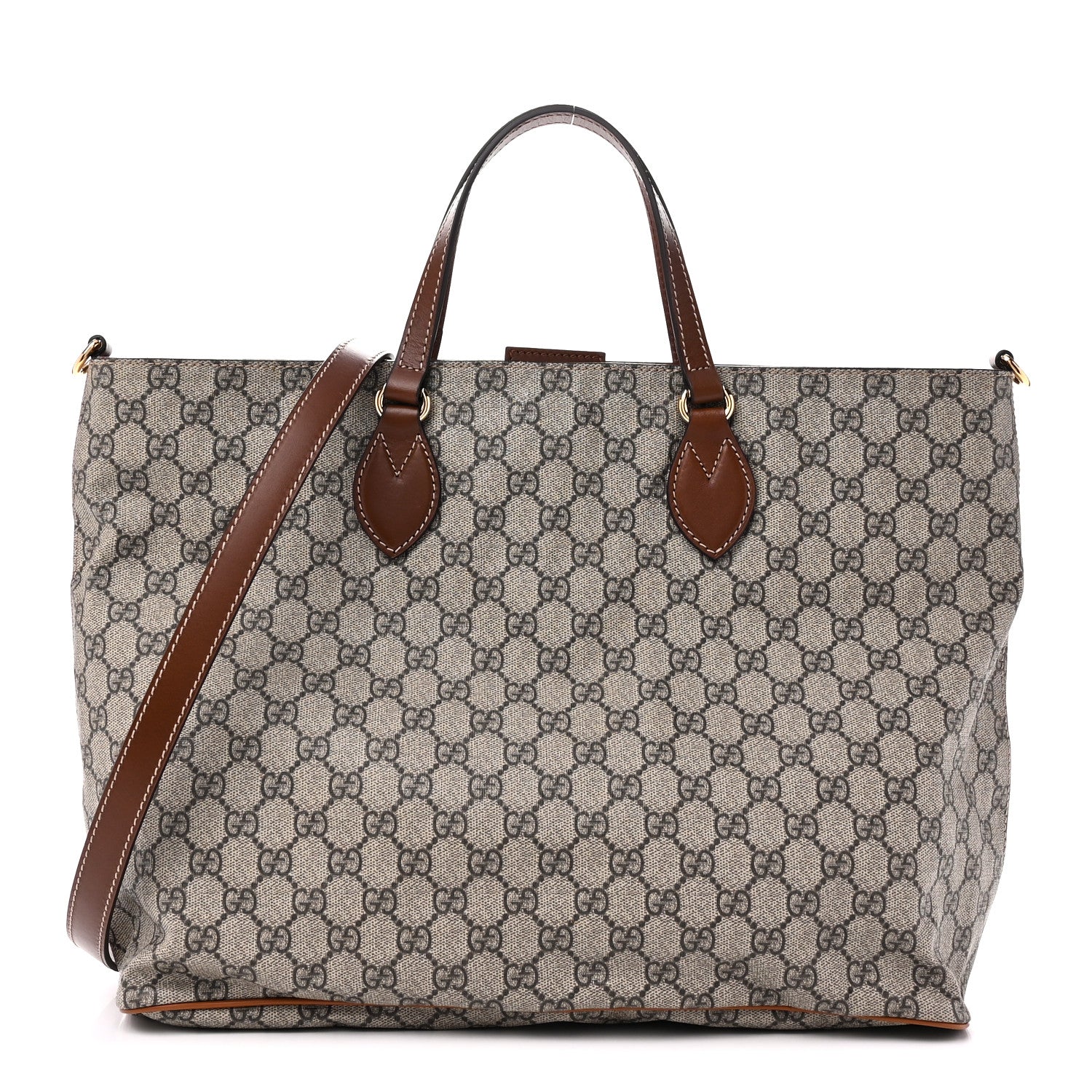 Soft GG Supreme Monogram Medium Crossbody Tote Beige Cuir