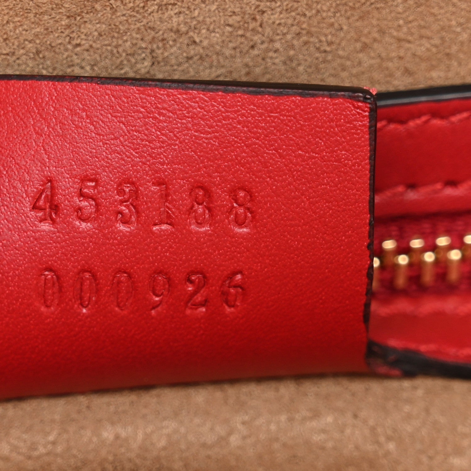 GG Supreme Monogram Calfskin Small Padlock Top Handle Bag Beige Hibiscus Red New Rosette
