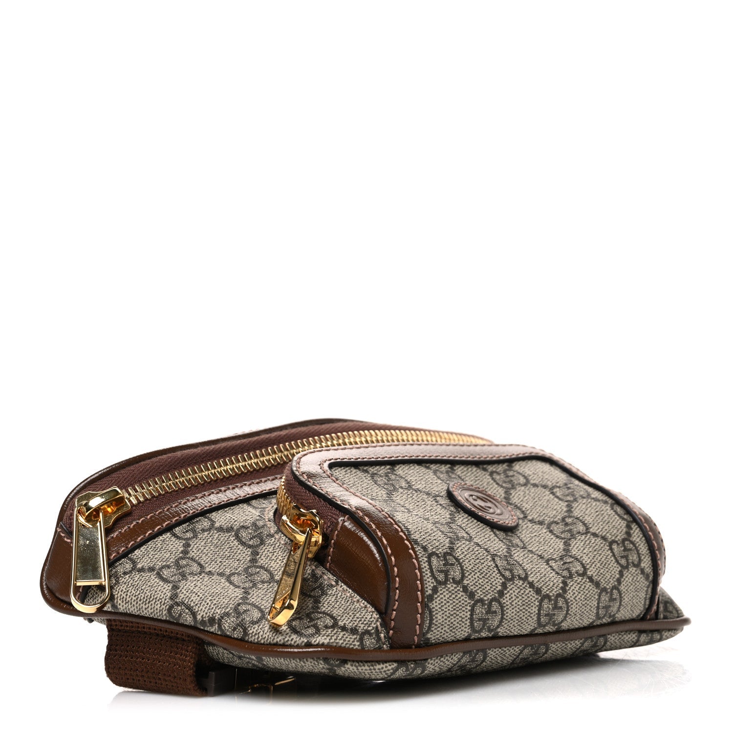 GG Supreme Monogram Textured Calfskin Retro Interlocking G Belt Bag Beige Ebony Brown Sugar