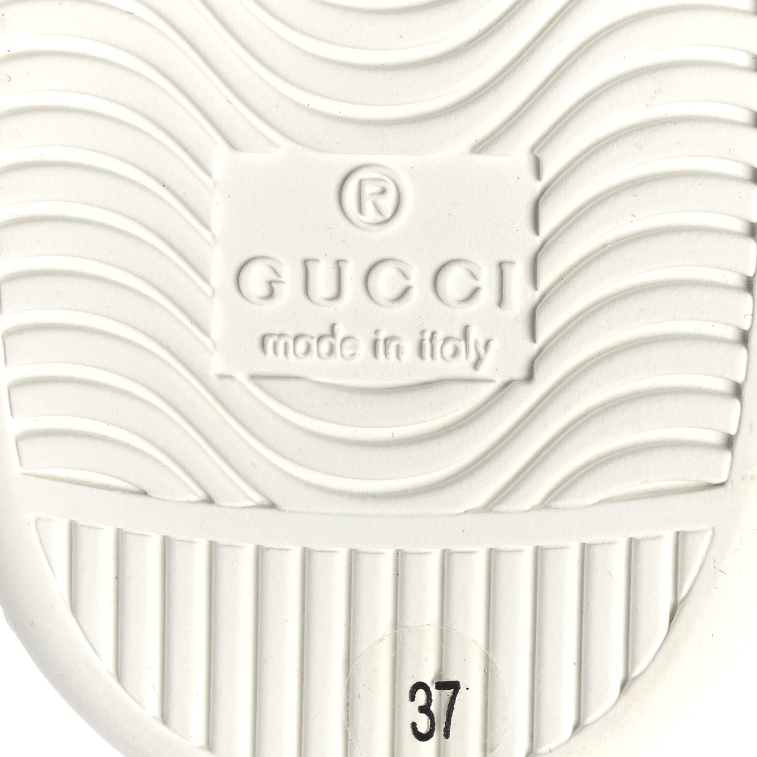 Calfskin Interlocking G Perforated Womens Ace Sneakers 37 White Grey Sky