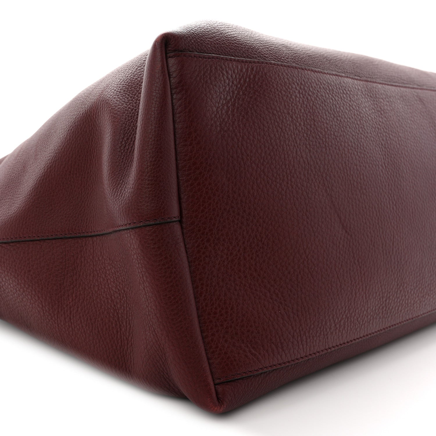 Grained Calfskin Duffle Bag Burgundy