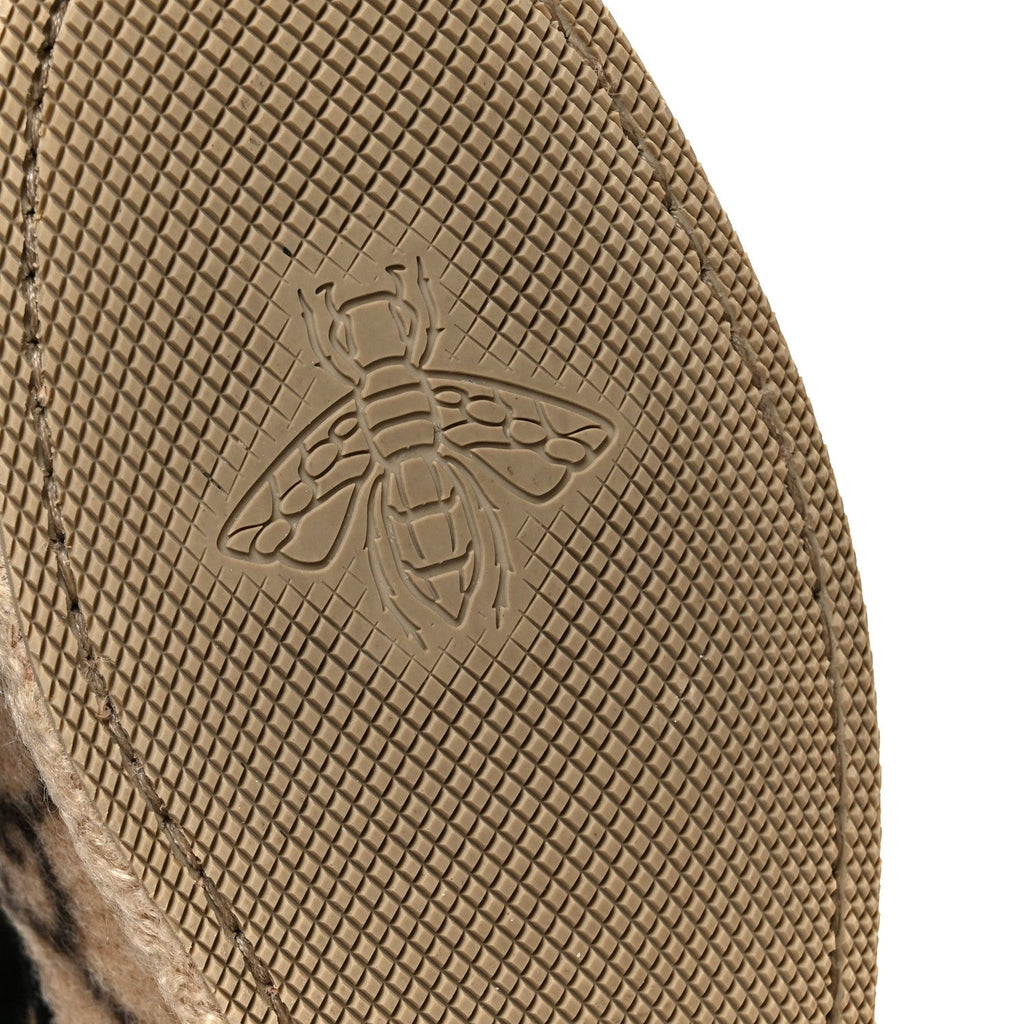 Covered Wool GG Monogram Womens Fria Horsebit Loafers 35.5 Beige Ebony Black Butterscotch