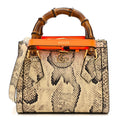 Snakeskin Mini Diana Tote Bag Beige