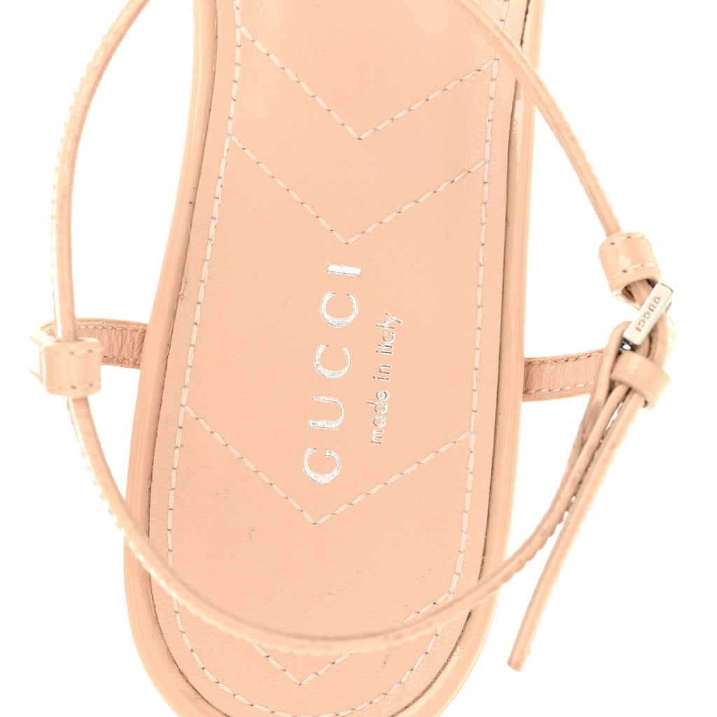 Patent Charlotte Petite GG Slingback Flats 36.5 Beige