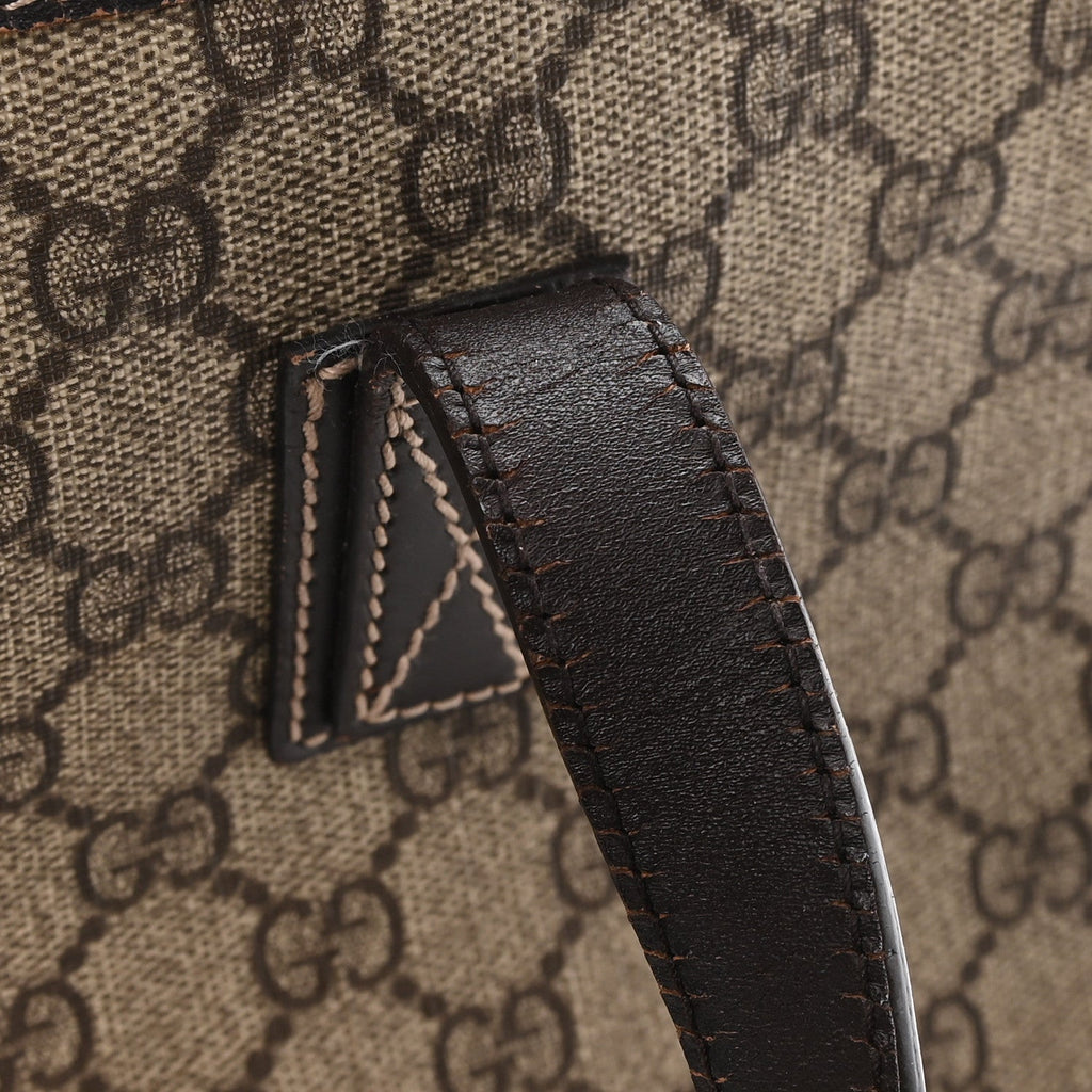 GG Supreme Monogram Small Joy Tote Dark Brown