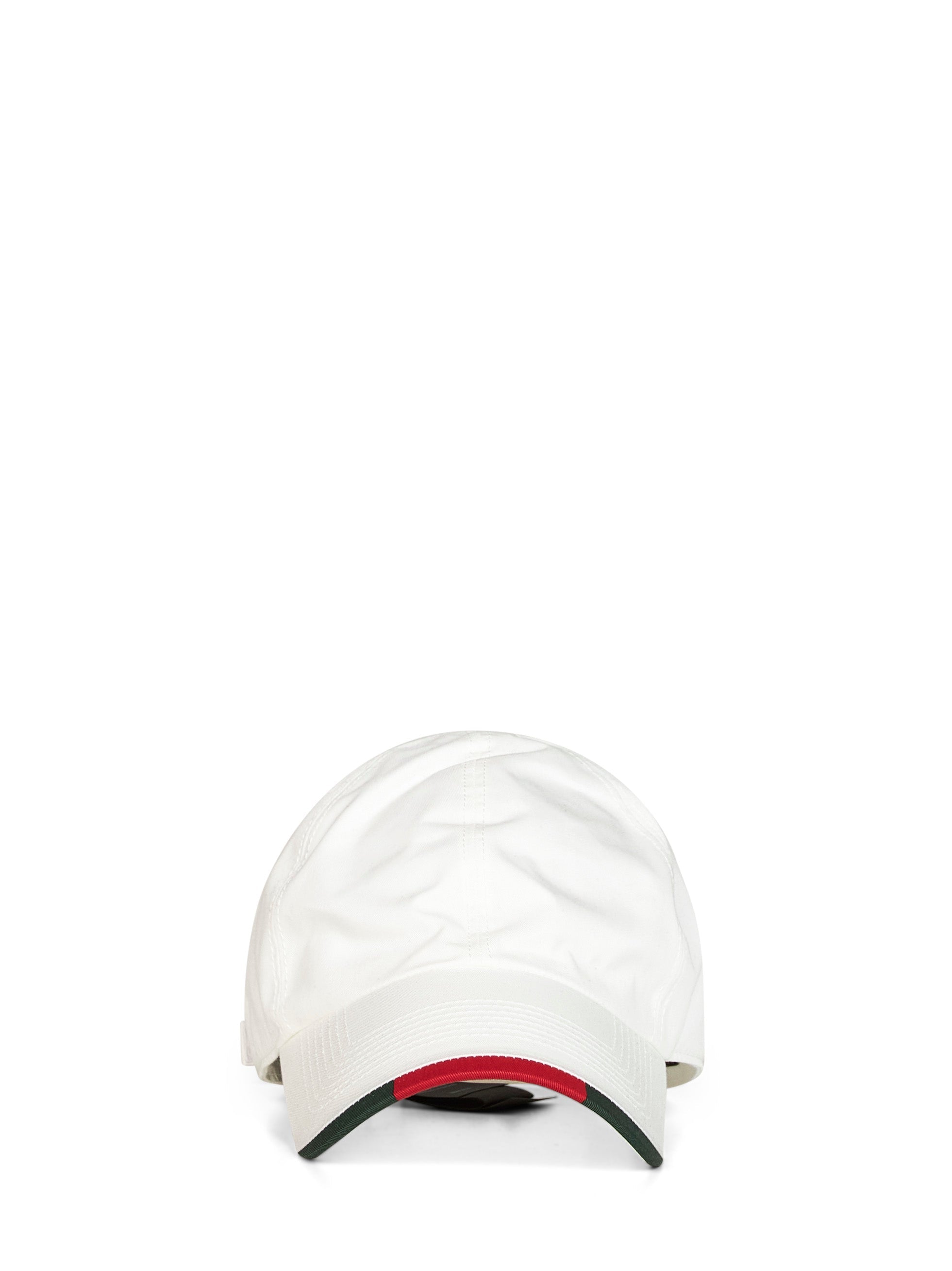 Gucci 875670FAF8R9066 Web-Trimmed Baseball Cap — White