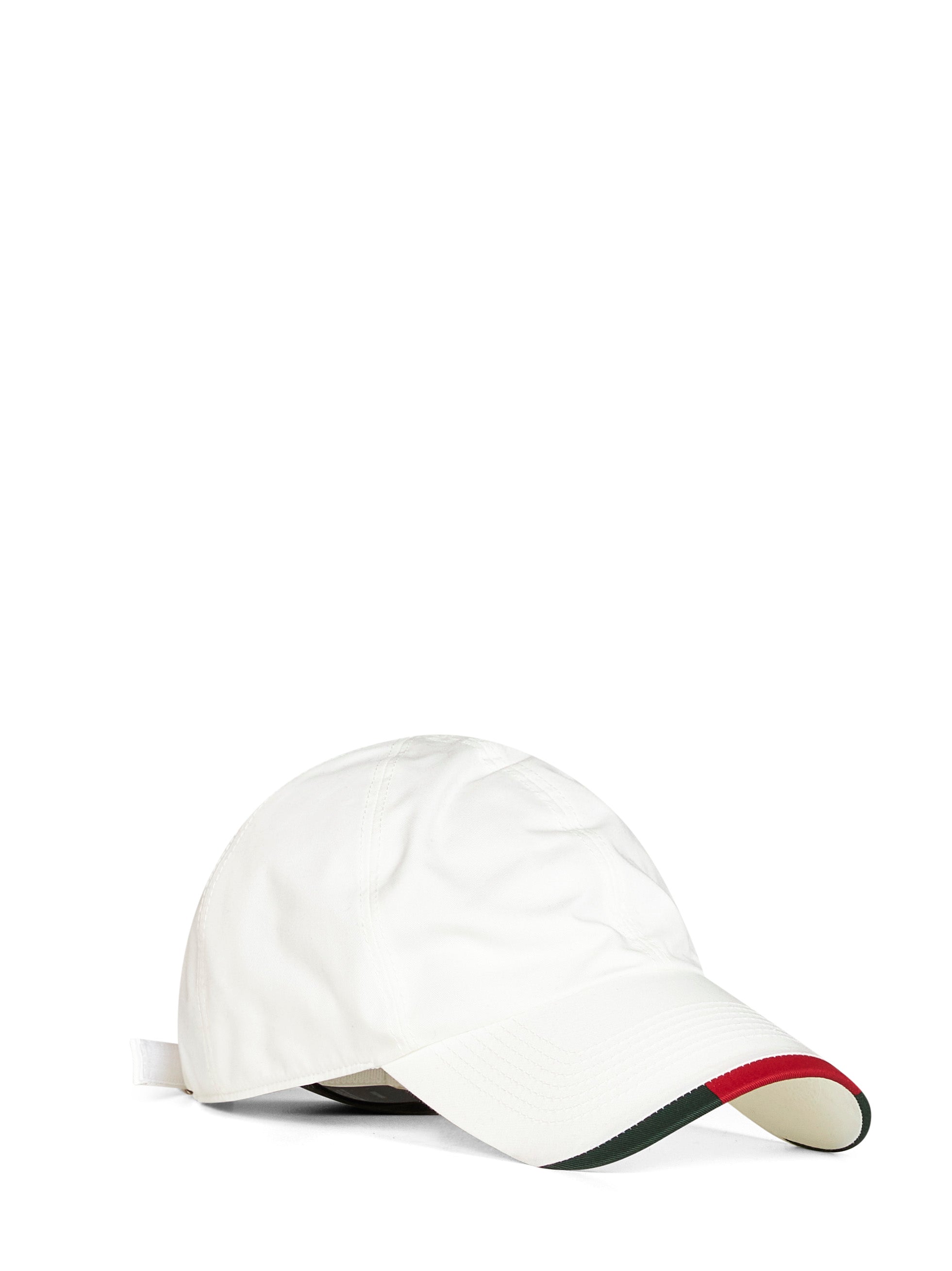 Gucci 875670FAF8R9066 Web-Trimmed Baseball Cap — White