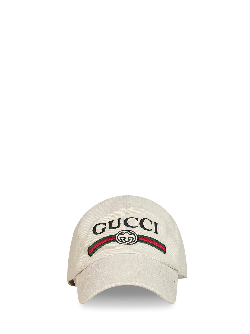 Gucci 8757364HBKH9779 Logo-Embroidered Cotton Baseball Cap — Beige