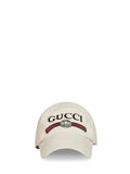 Gucci 8757364HBKH9779 Logo-Embroidered Cotton Baseball Cap — Beige