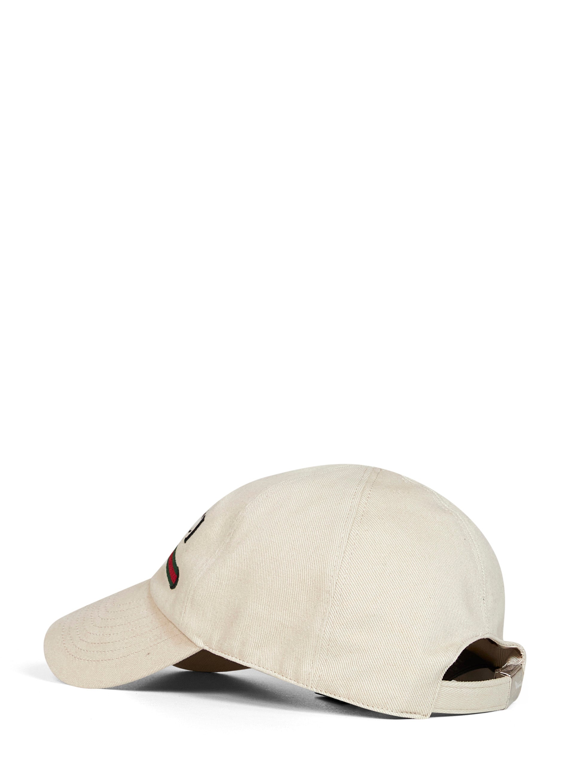 Gucci 8757364HBKH9779 Logo-Embroidered Cotton Baseball Cap — Beige