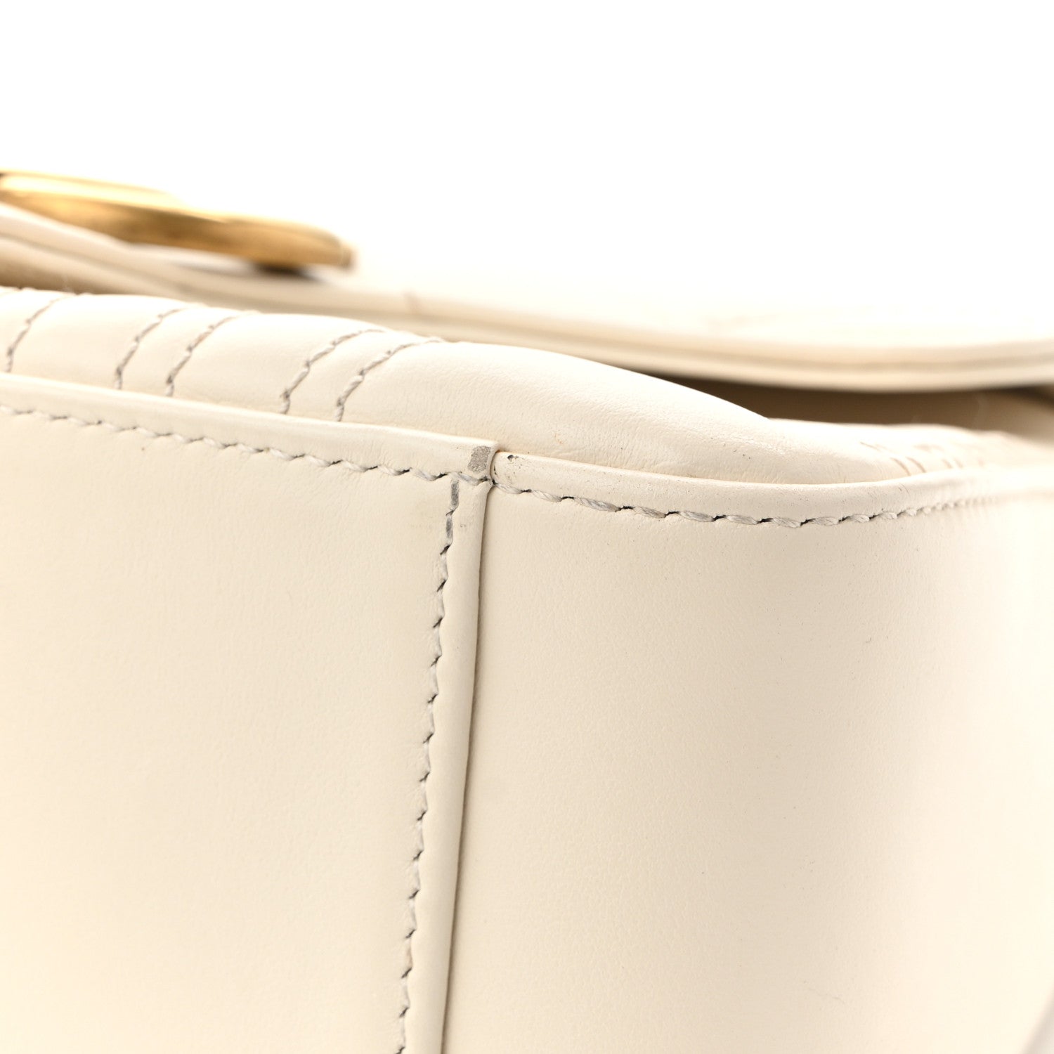 Calfskin Matelasse Mini GG Marmont Top Handle Shoulder Bag White