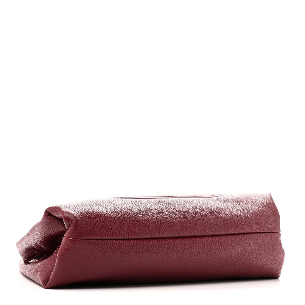 Grained Calfskin Softbit Maxi Shoulder Bag Rosso Ancora Red