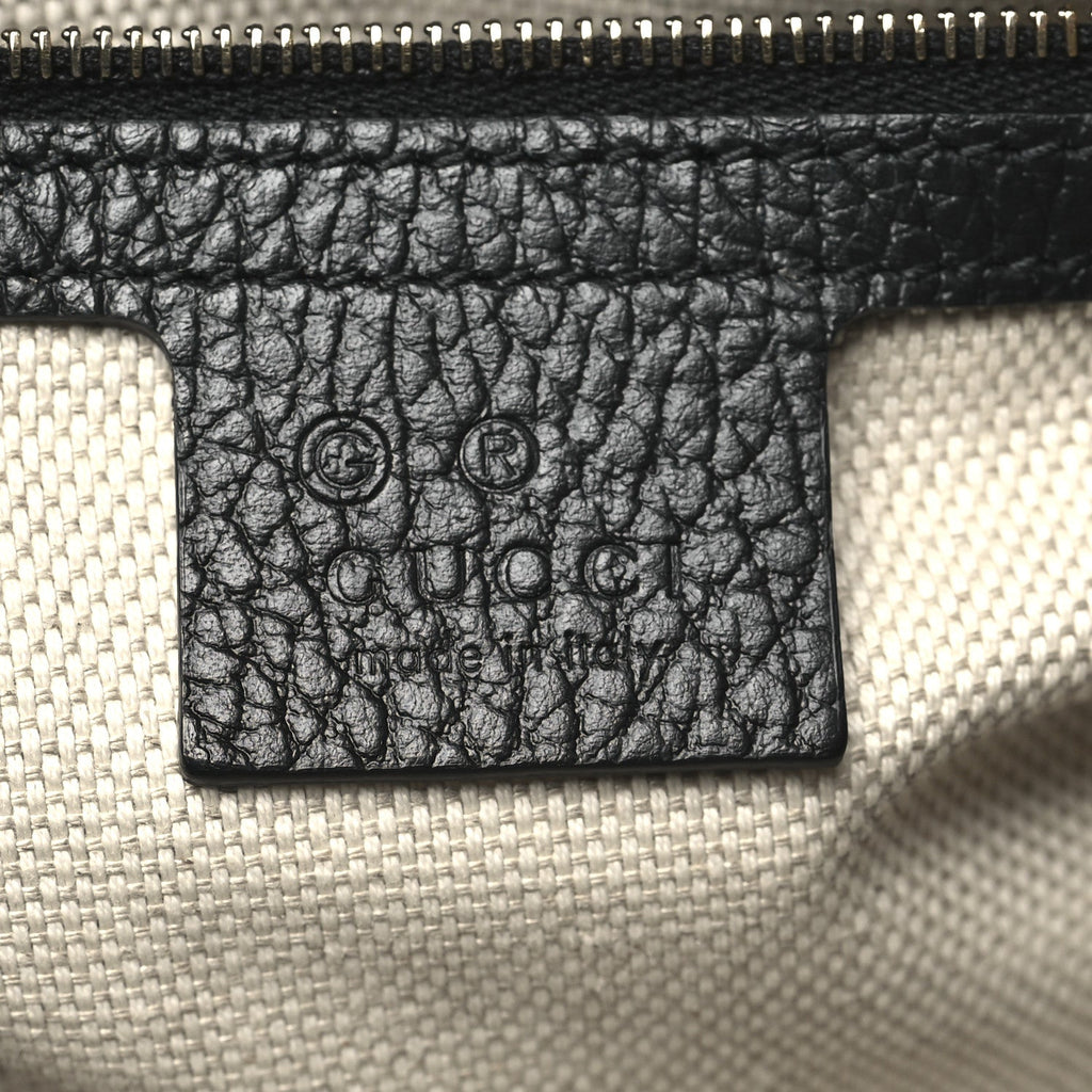 Dollar Calfskin Medium Soho Top Handle Satchel Black