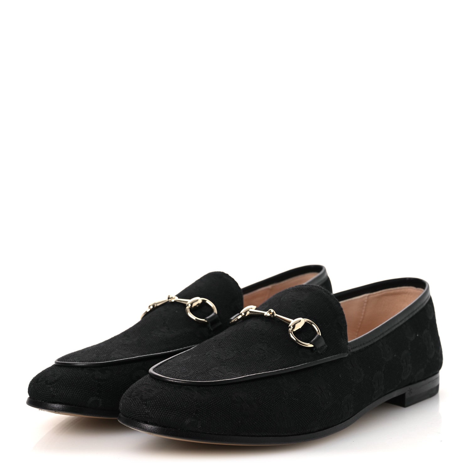 Monogram Jumbo GG Malaga Kid Horsebit Womens Jordaan Loafers 38 Black