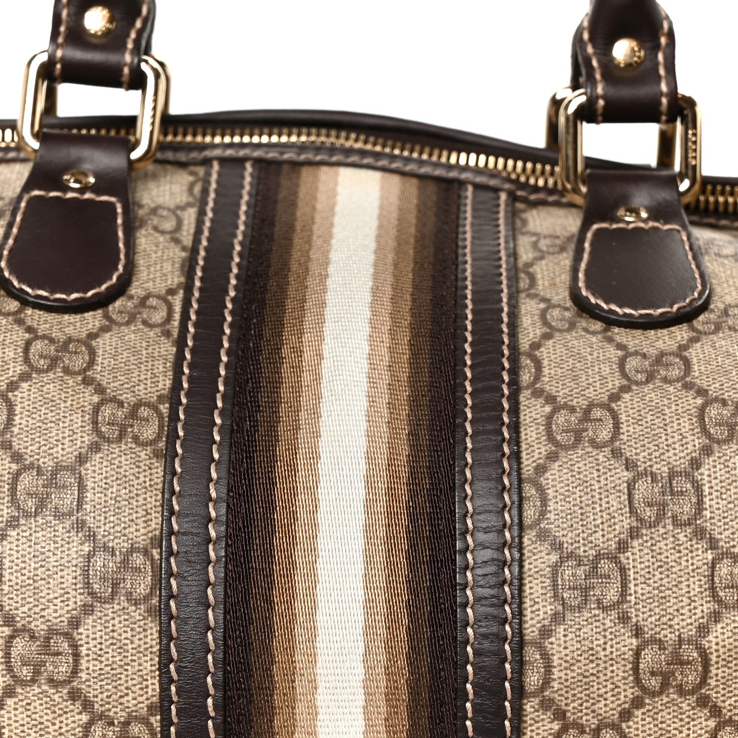 GG Plus Monogram Web Medium Joy Boston Dark Brown