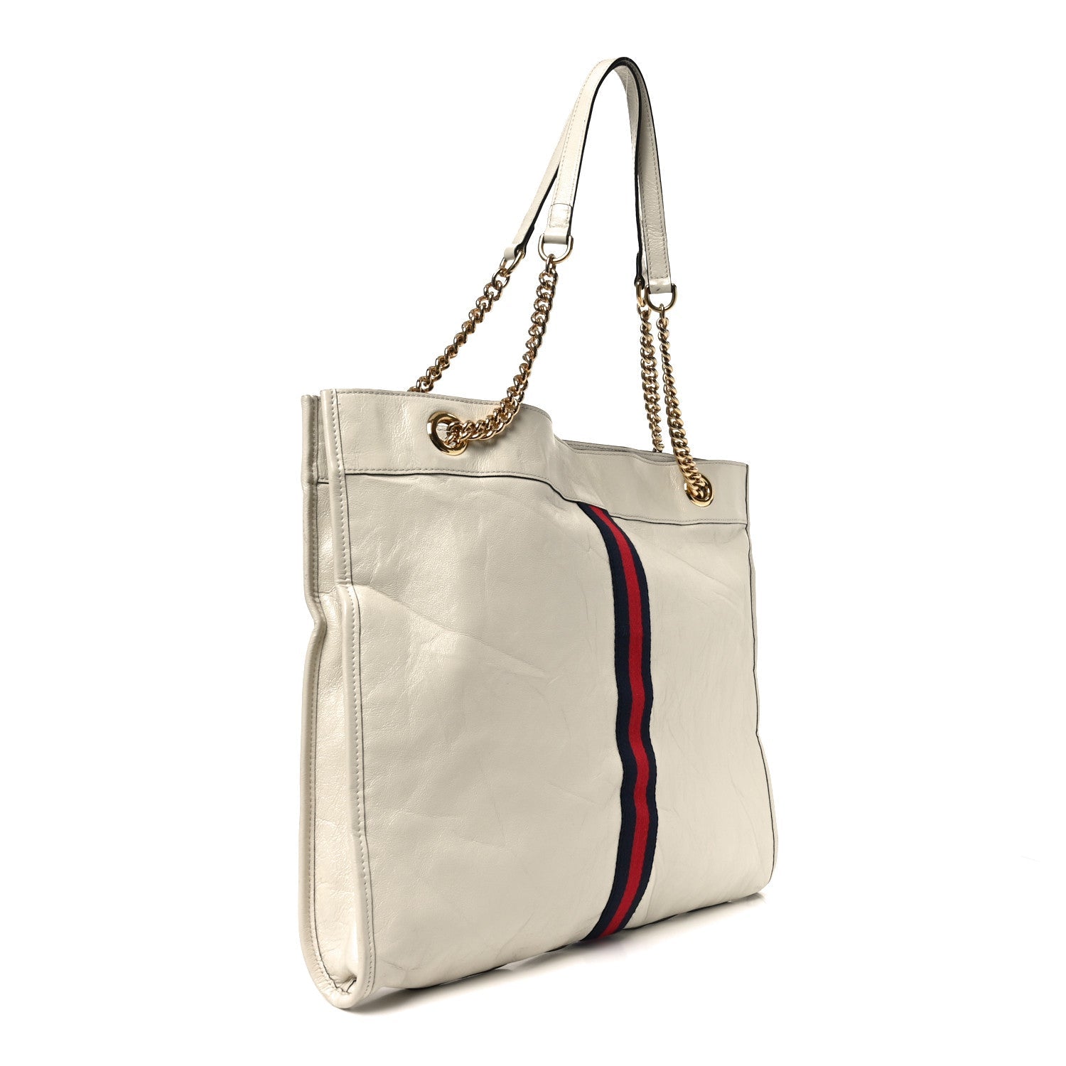 Calfskin Large Rajah Chain Tote White