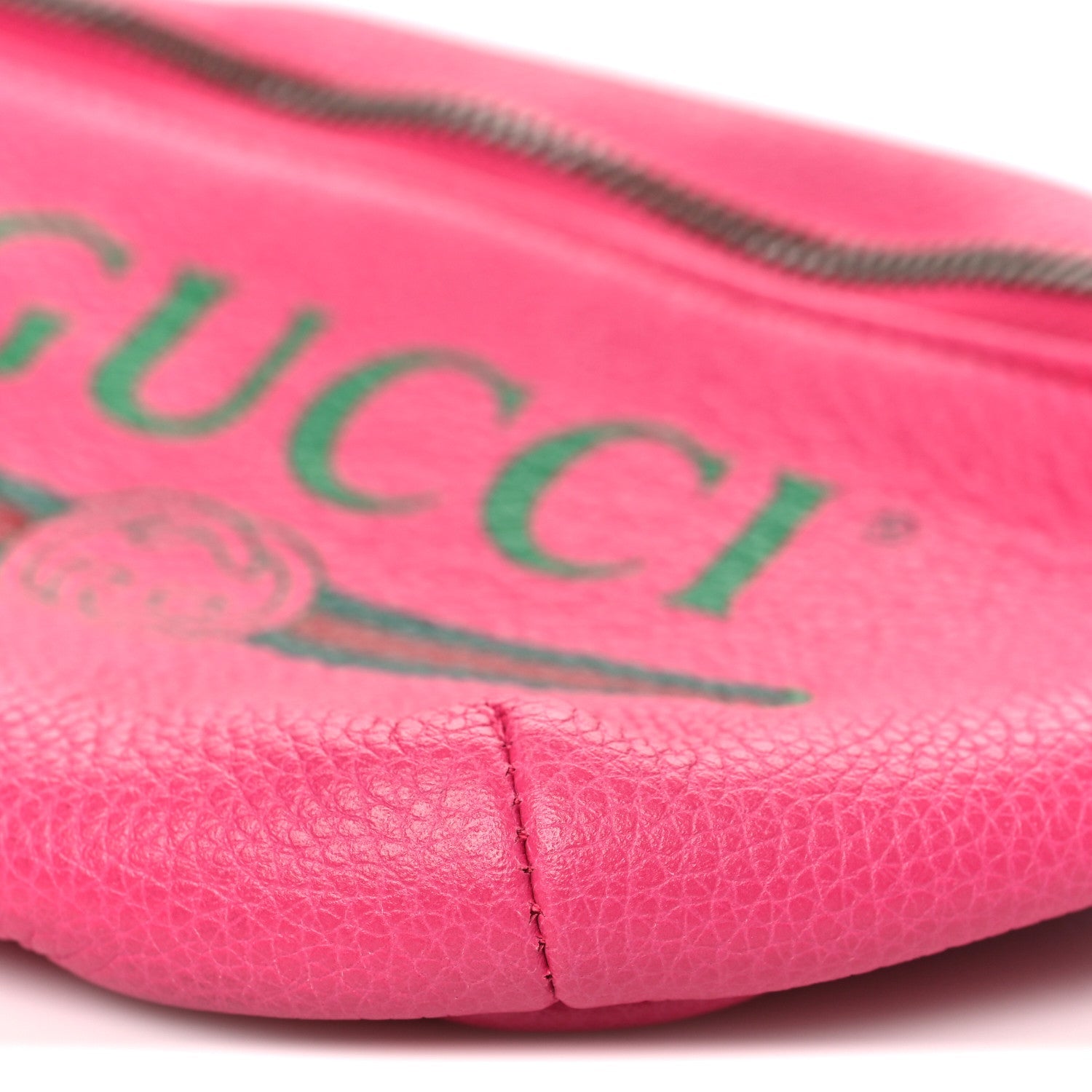 Grained Calfskin Small Logo Belt Bag Box Pink Green
