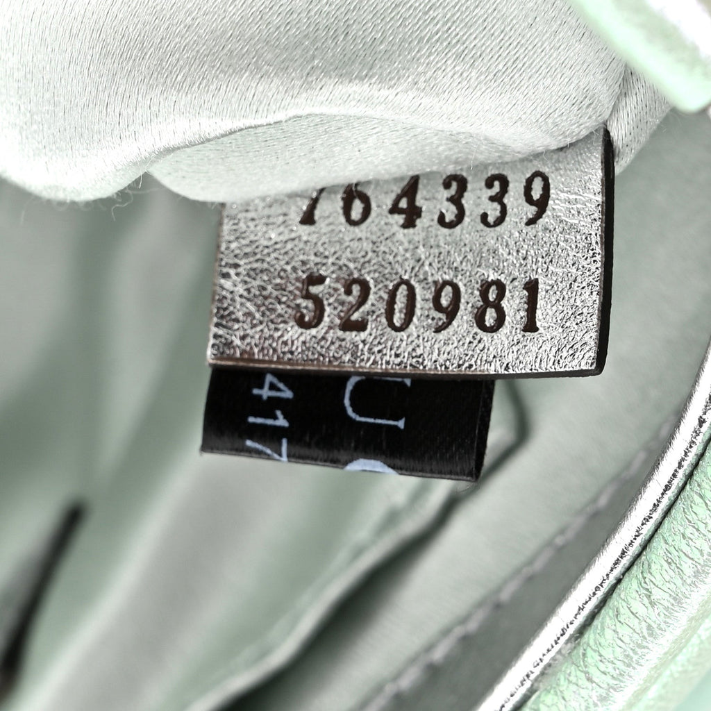 Iridescent Nappa Vertical Matelasse Small Maxi Horsebit Chain Shoulder Bag Iridescent Salvy Green