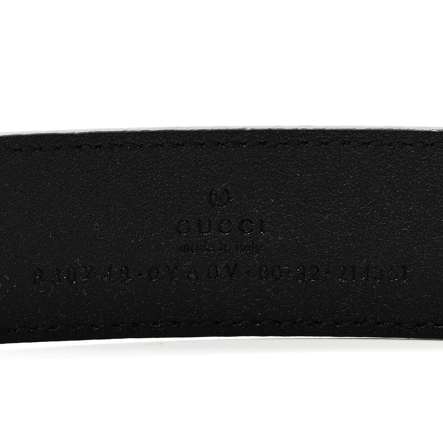 Plutone Calfskin Plaque GG 30mm Belt 80 32 Black