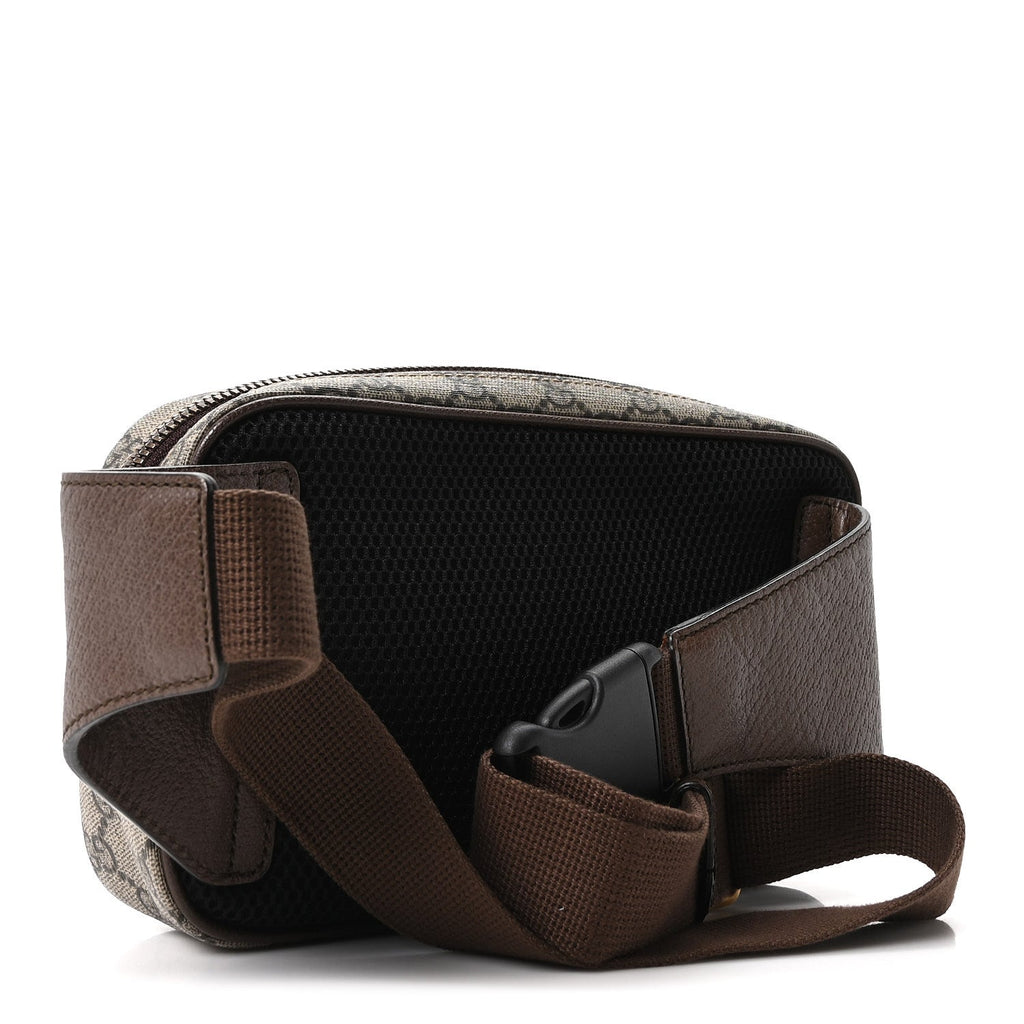 Soft GG Supreme Monogram Medium Ophidia Belt Bag Dark Brown
