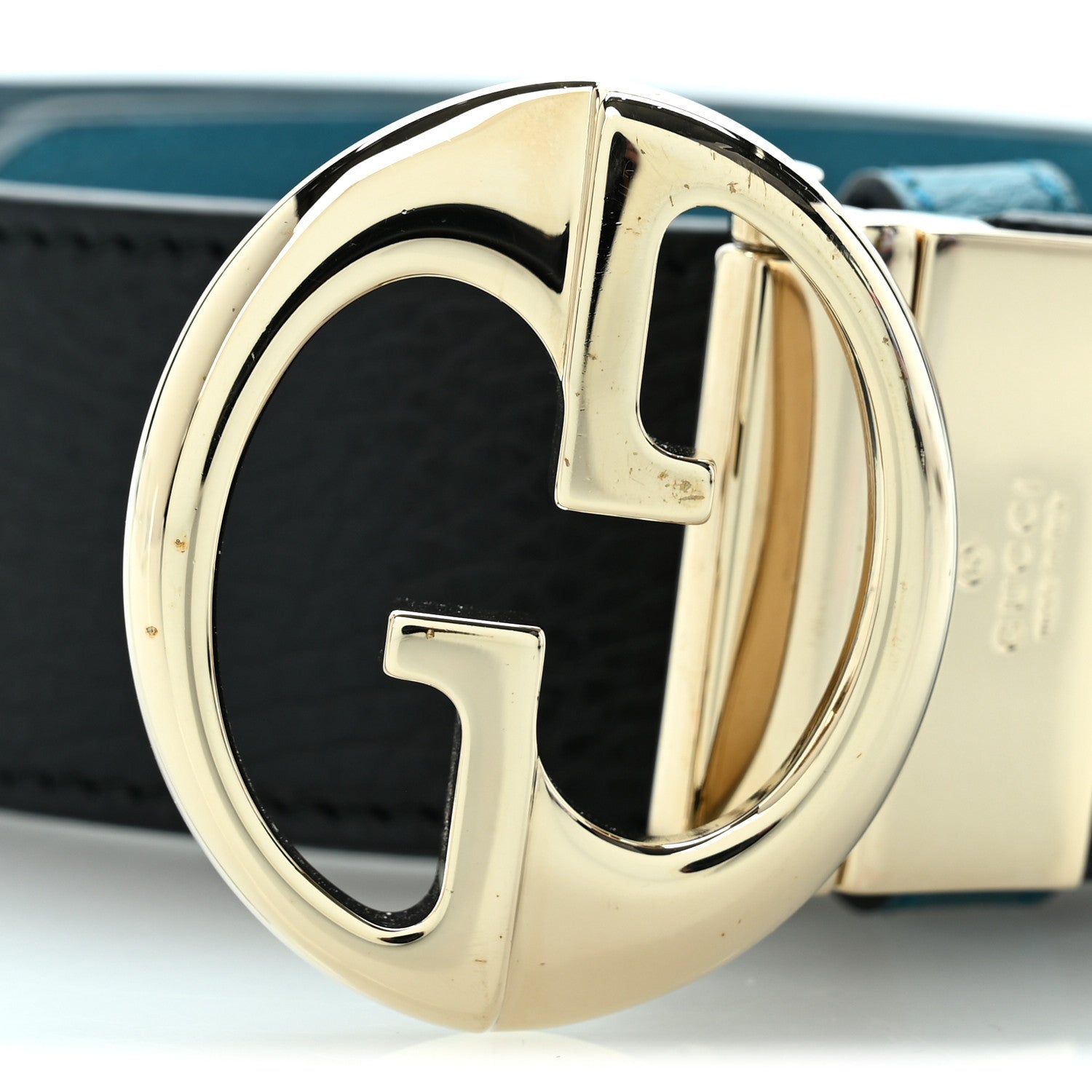 Dollar Calfskin 1973 Reversible Belt 100 40 Black Mineral Blue