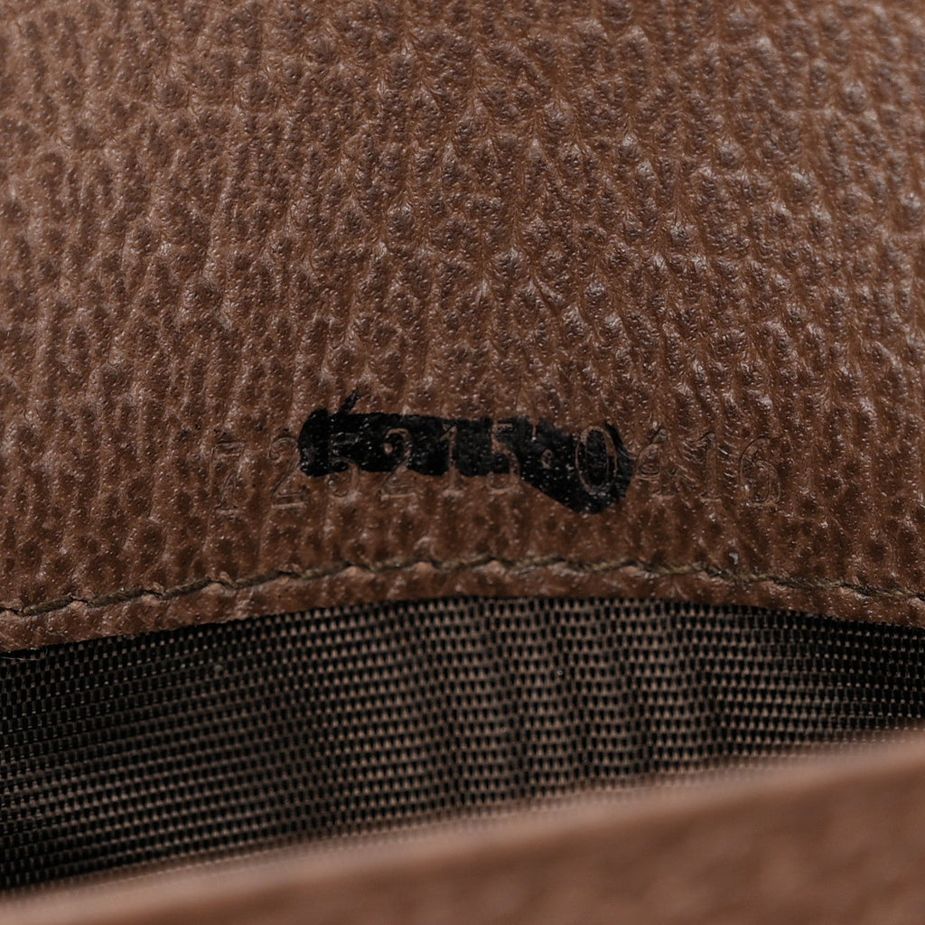 GG Supreme Monogram Textured Dollar Calfskin Blondie Continental Chain Wallet Beige Ebony New Acero