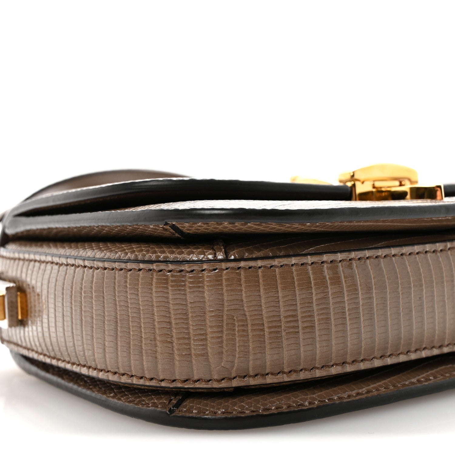 Lizard Mini Sylvie 1969 Messenger Bag Taupe