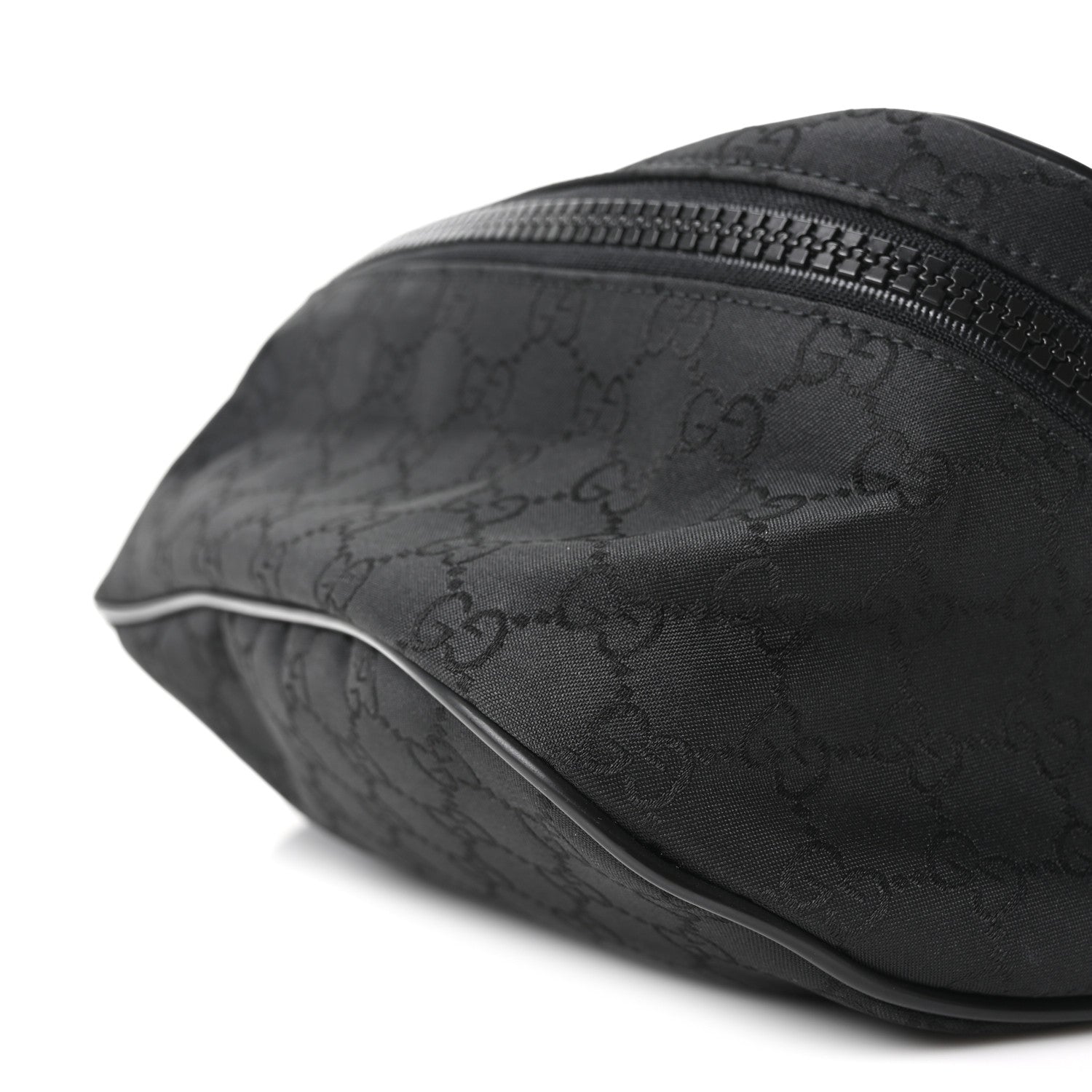 Nylon Monogram Fanny Pack Belt Bag Black