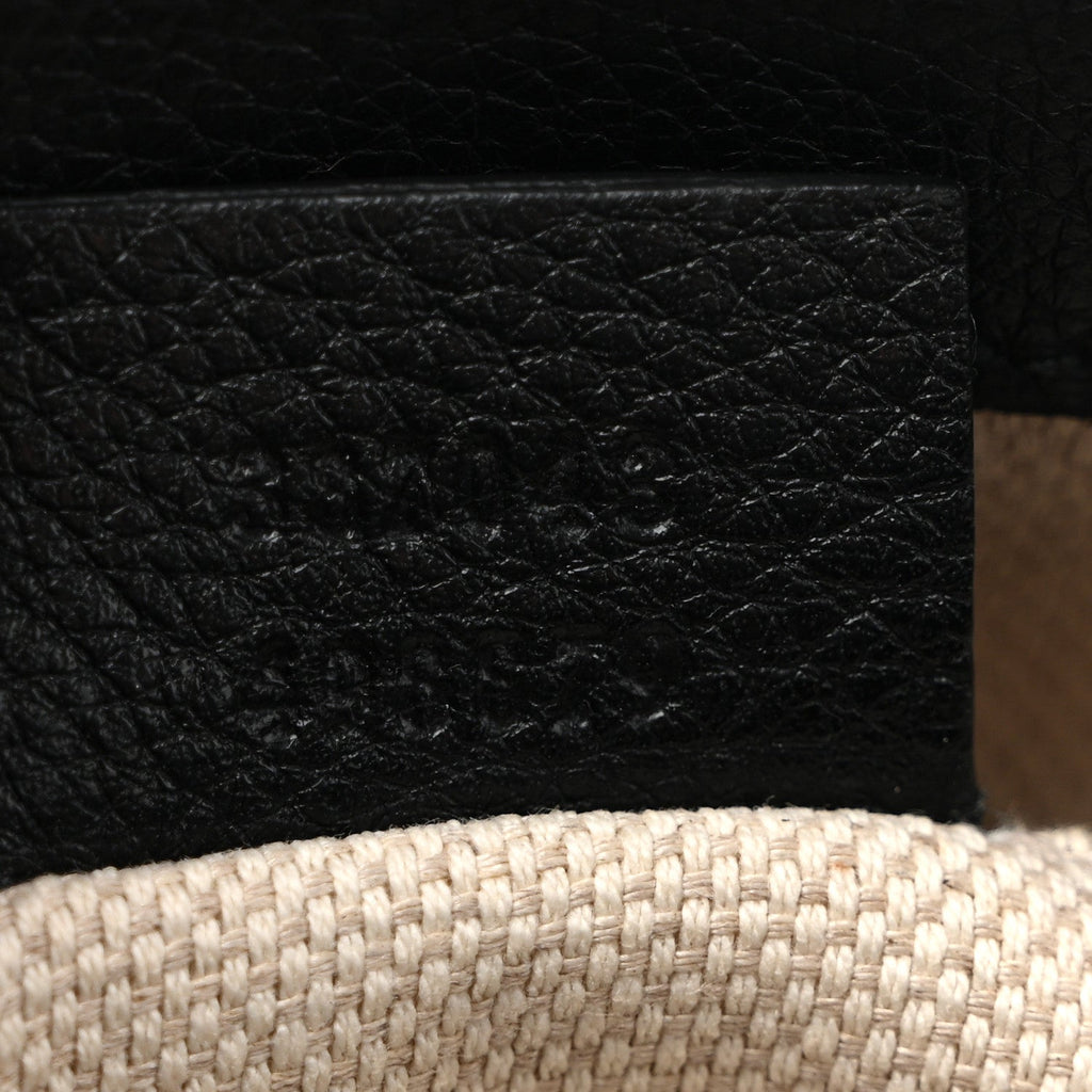 Pebbled Calfskin Small Soho Chain Shoulder Bag Black
