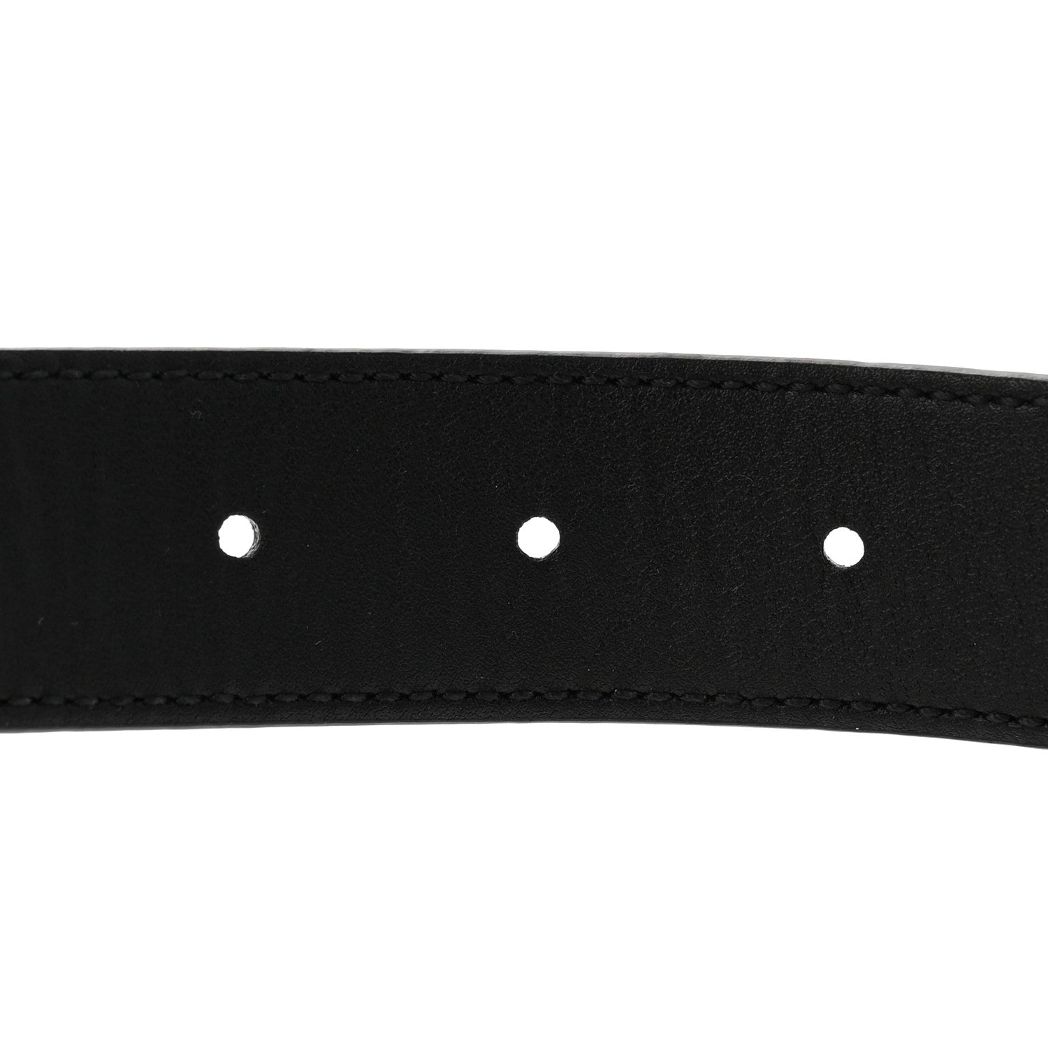 Calfskin Baguette Crystal Double G 30mm Belt 80 32 Black