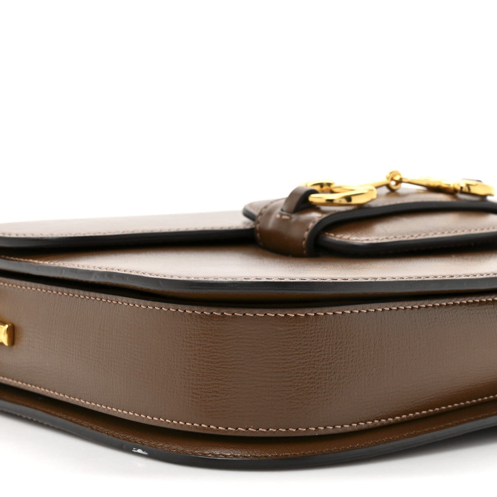Azalea Calfskin Horsebit 1955 Shoulder Bag Brown Sugar