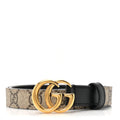 GG Supreme Monogram Matte Plutone Calfskin Double G 20mm Belt 75 30 Beige Ebony New Acero