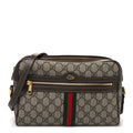 GG Supreme Monogram Web Small Ophidia Shoulder Bag Brown