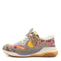 Suede Calfskin Tejus Printed Womens Ultrapace Sneakers 37.5 Pink Silver Oatmeal Yolk