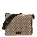 GG Monogram Medium Flap Messenger Bag Beige Dark Brown