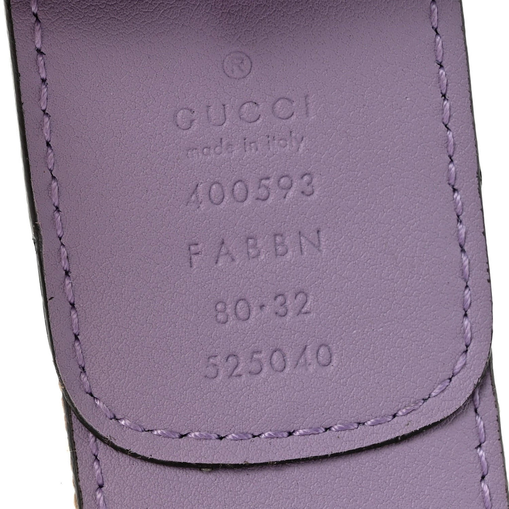 Monogram Jumbo GG Textured Dollar Calfskin Double G Belt 80 32 Beige Lapis