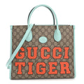 GG Supreme Monogram Textured Dollar Calfskin Web Gucci Tiger Small Retro Interlocking G Tote Bag Multicolor