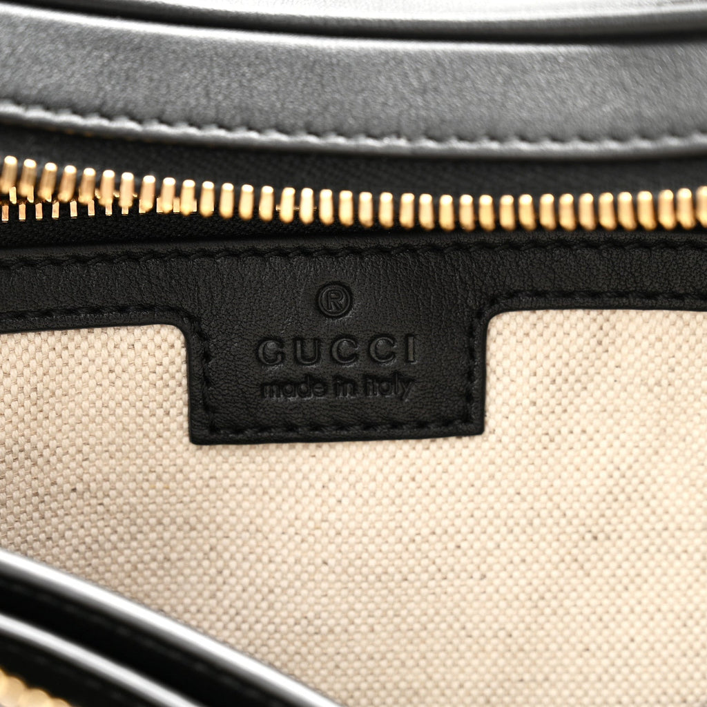 Aria Calfskin Web Large Attache Shoulder Bag Black