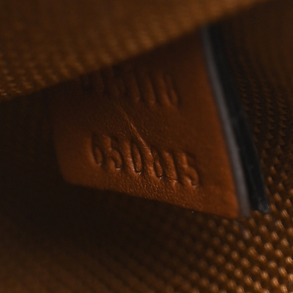 GG Calfskin Embossed Emblem Small Bucket Bag Brown