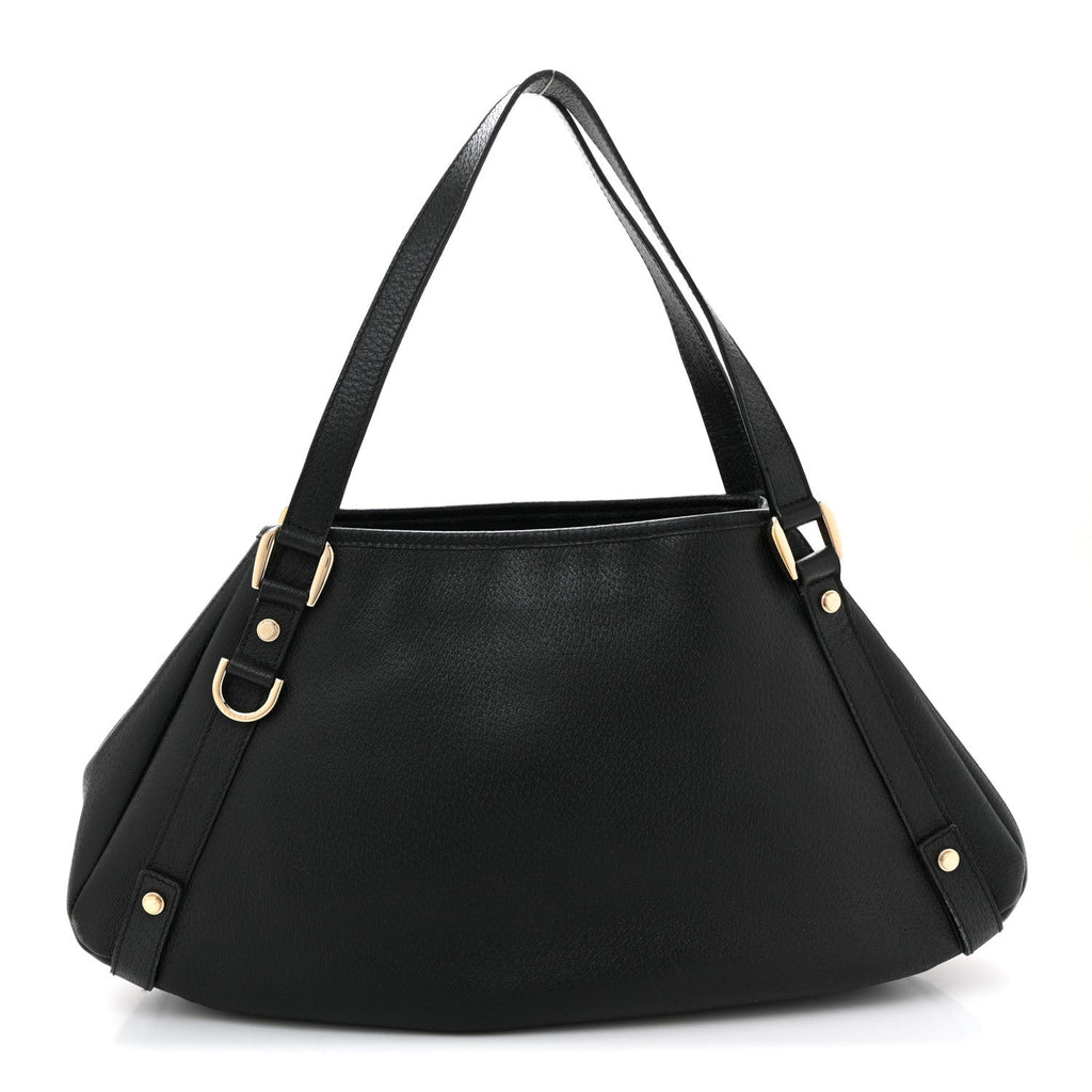Calfskin Medium Abbey Shoulder Bag Black